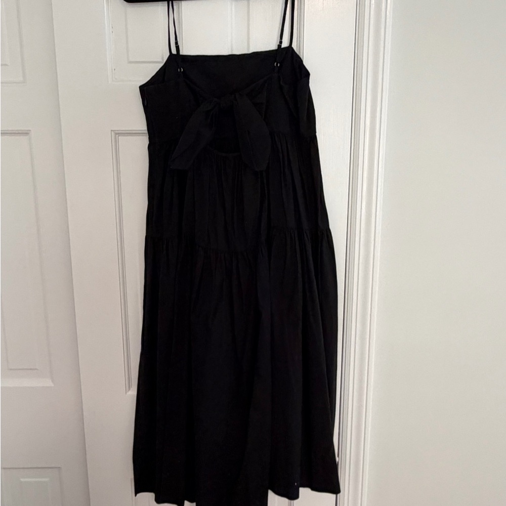 J. Crew Black Midi Dress with Spaghetti Straps